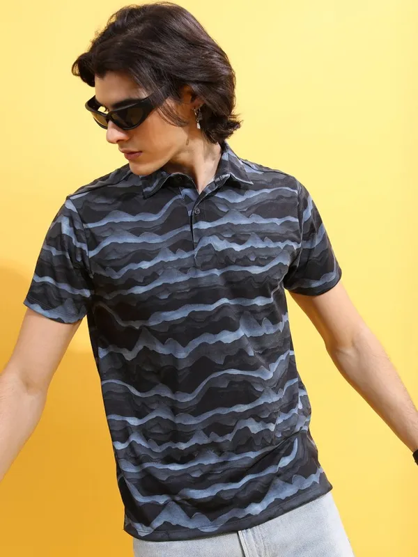 Printed Polo Collar T-shirt