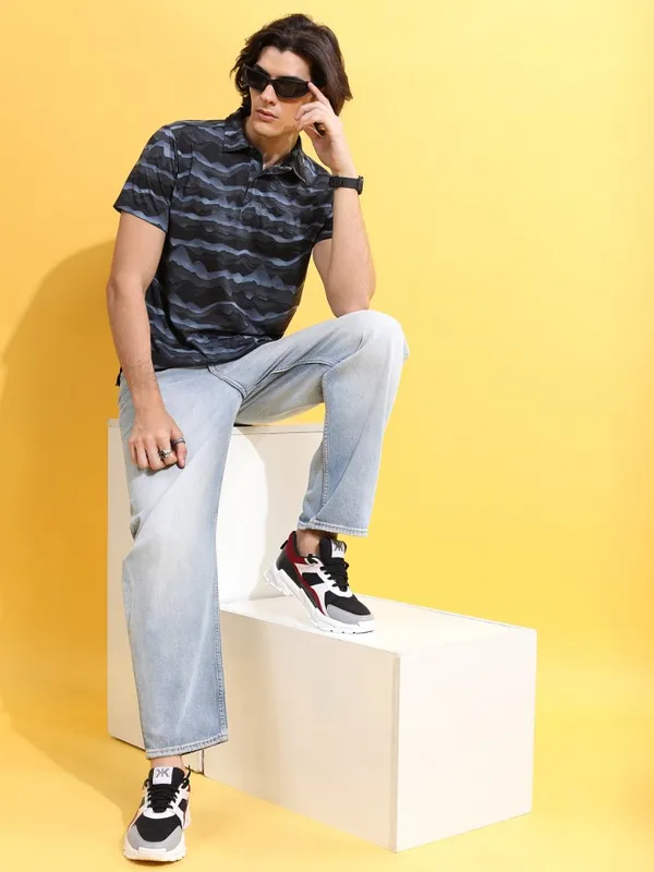Printed Polo Collar T-shirt