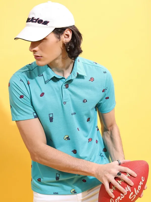 Printed Polo Collar T-shirt