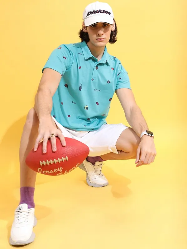 Printed Polo Collar T-shirt