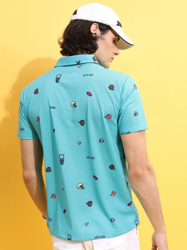 Printed Polo Collar T-shirt