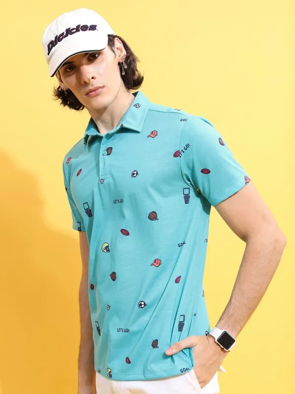 Printed Polo Collar T-shirt