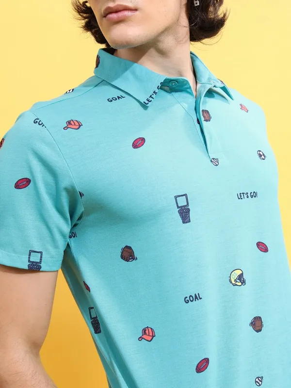 Printed Polo Collar T-shirt