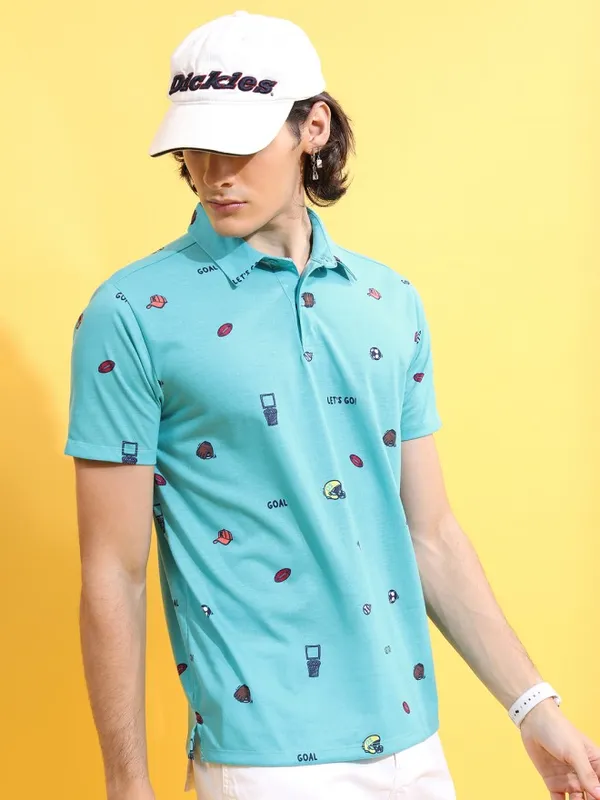 Printed Polo Collar T-shirt