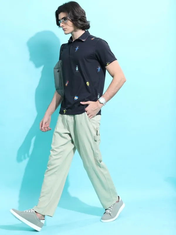 Printed Polo Collar T-shirt