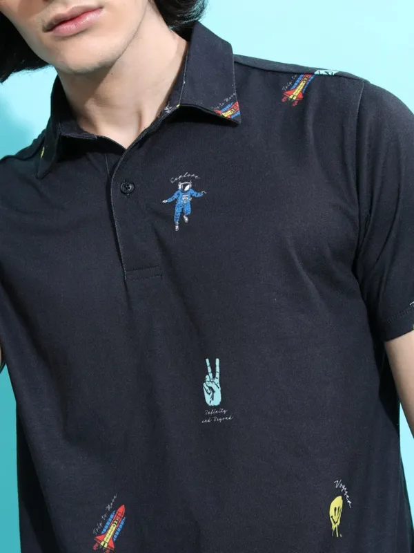 Printed Polo Collar T-shirt