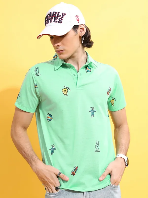 Printed Polo Collar T-shirt
