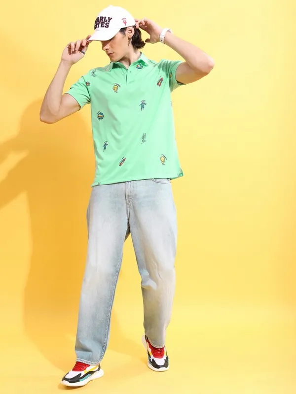 Printed Polo Collar T-shirt