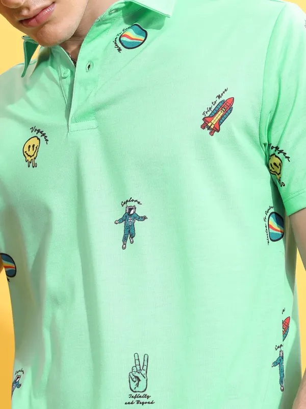 Printed Polo Collar T-shirt