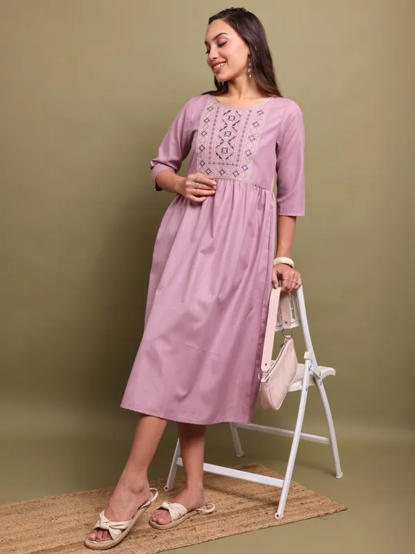 Self Design A-Line Dress