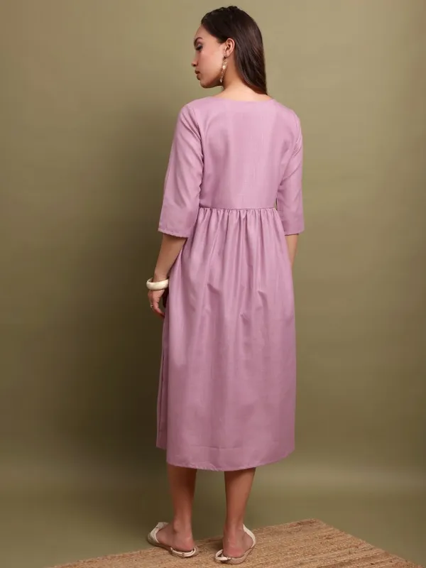 Self Design A-Line Dress