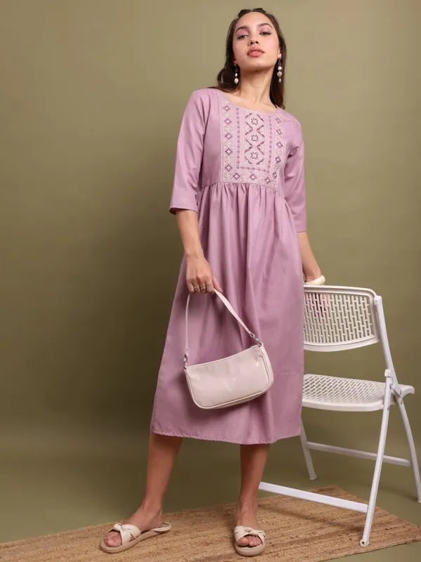 Self Design A-Line Dress