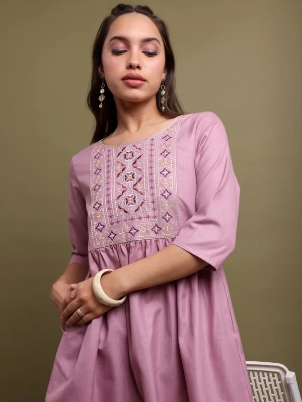 Self Design A-Line Dress