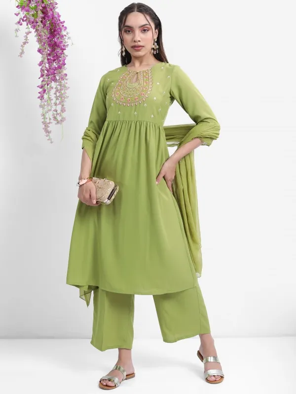 Women Kurta With Palazzo And Dupatta