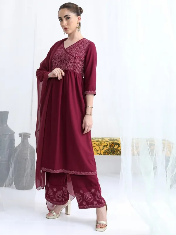 Women Kurta With Palazzo And Dupatta