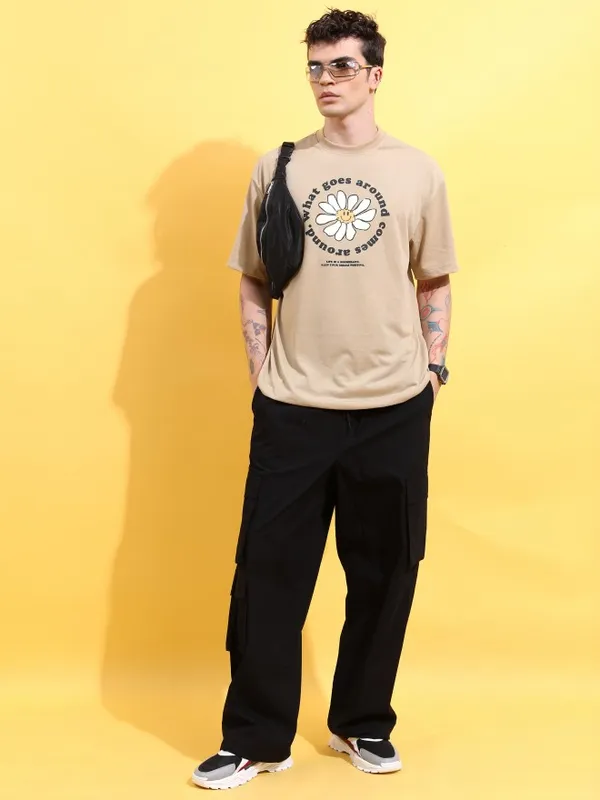  Highlander Men Black Loose Fit Solid Casual Trousers
