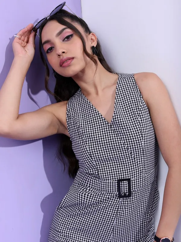 Checked Regular Fit Jumpsuit