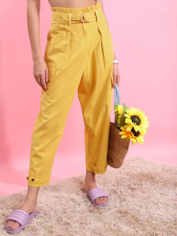 Solid Regular Fit Casual Trouser