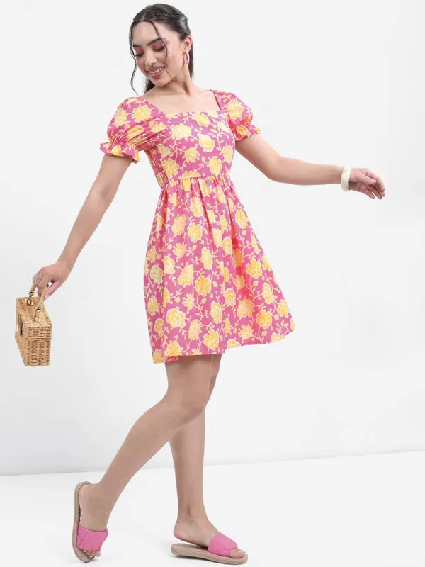 Printed Fit & Flare Dress