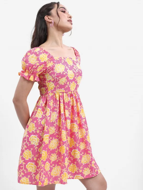 Printed Fit & Flare Dress