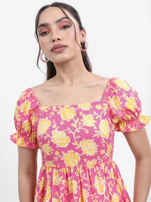 Printed Fit & Flare Dress