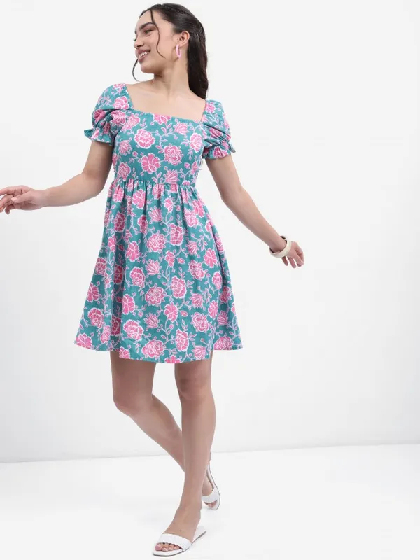 Printed Fit & Flare Dress