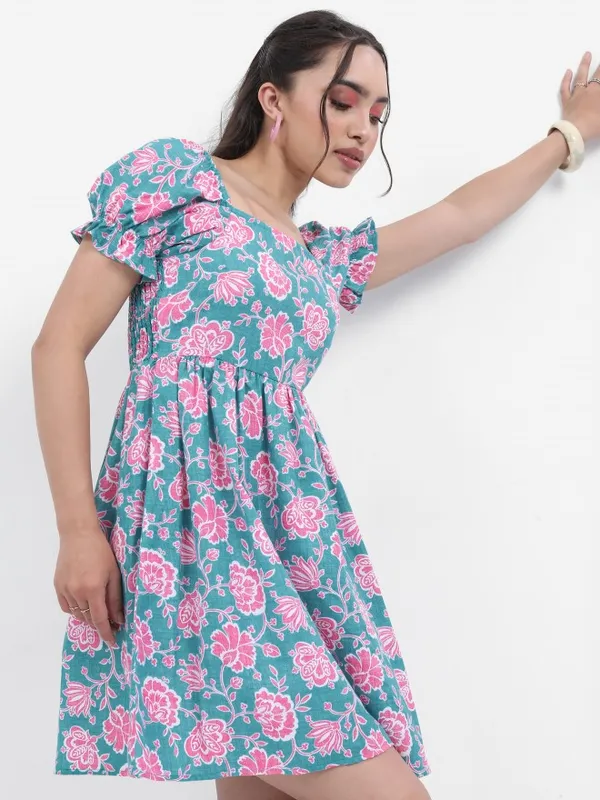 Printed Fit & Flare Dress