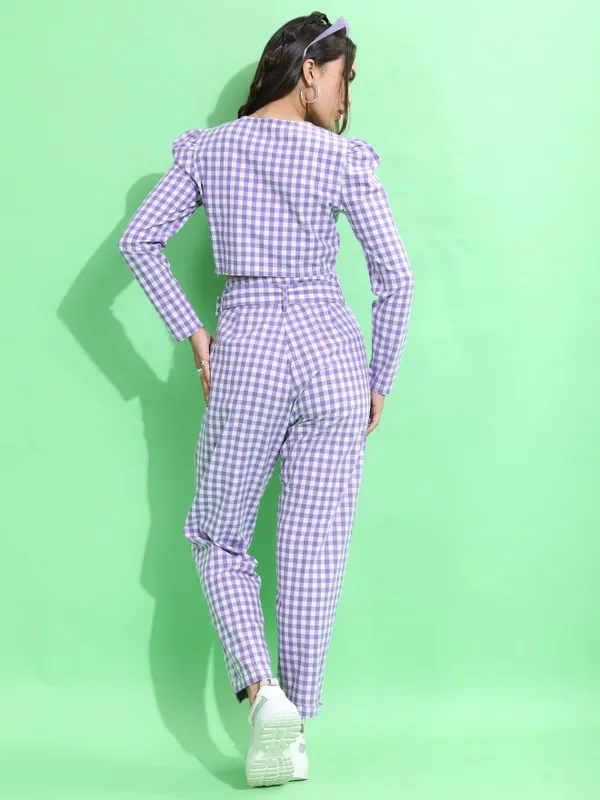 Tokyo Talkies Women Purple Top With Trouser