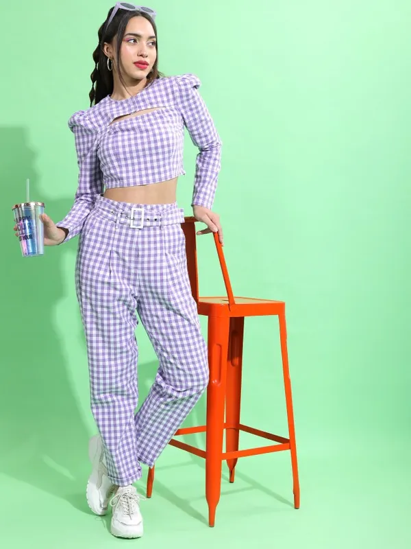 Tokyo Talkies Women Purple Top With Trouser