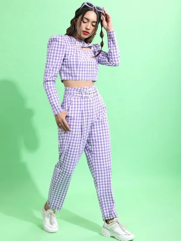 Tokyo Talkies Women Purple Top With Trouser