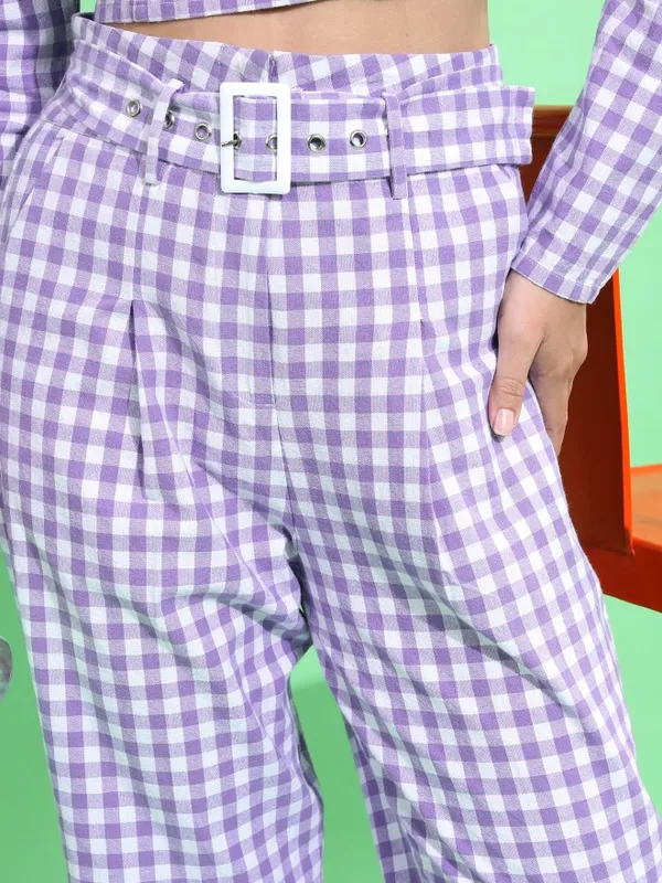 Tokyo Talkies Women Purple Top With Trouser