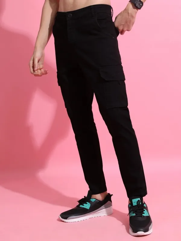  Highlander Men Black Skinny Fit Clean Look Jeans
