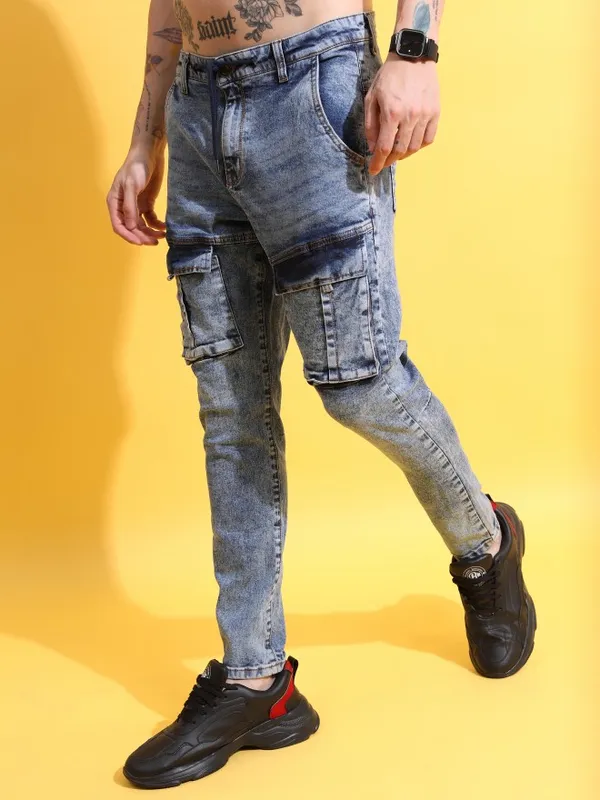 Highlander Men Blue Slim Fit Clean Look Jeans