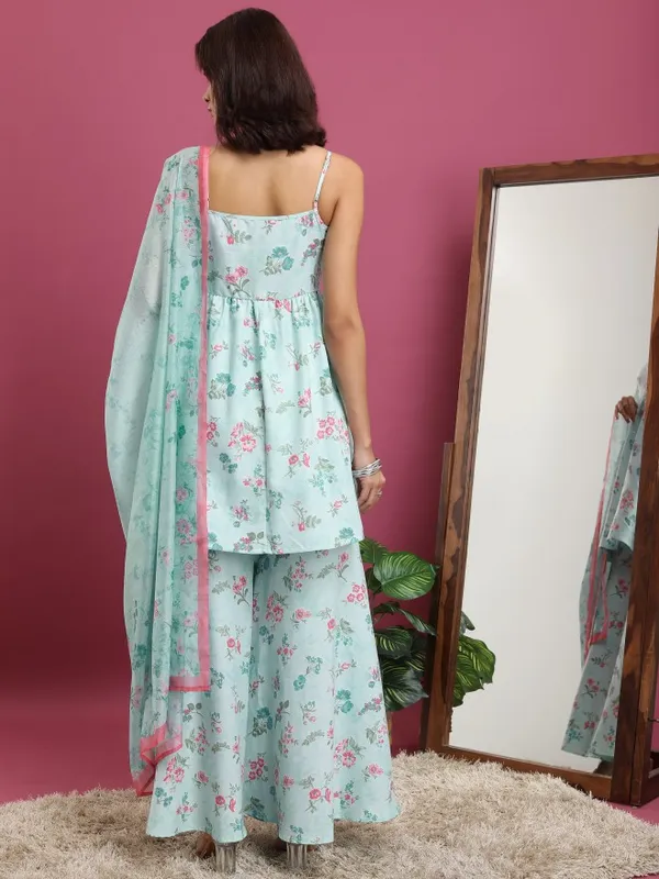  Vishudh  Women Blue Printed Kurta Sets