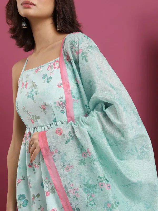  Vishudh  Women Blue Printed Kurta Sets