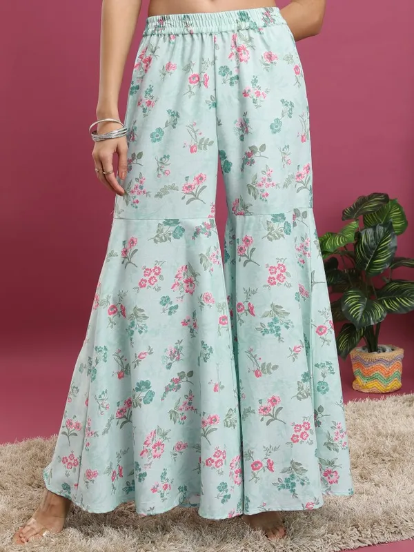  Vishudh  Women Blue Printed Kurta Sets