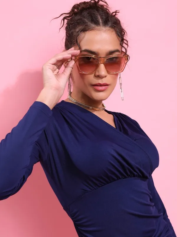  Tokyo Talkies Women Navy Blue Printed Bodycon Dresses