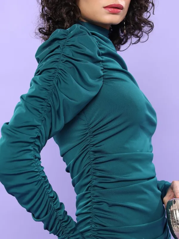  Ketch Women Teal Solid Bodycon Dresses