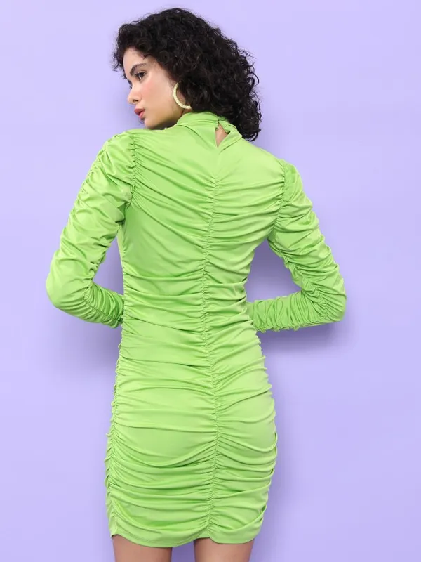  Ketch Women Green Solid Bodycon Dresses