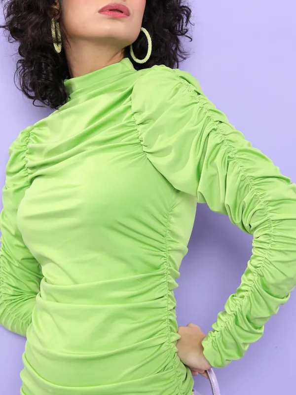  Ketch Women Green Solid Bodycon Dresses