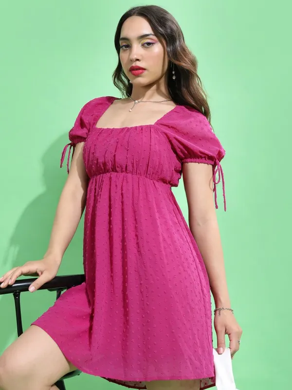 Self Design Fit And Flare Dress