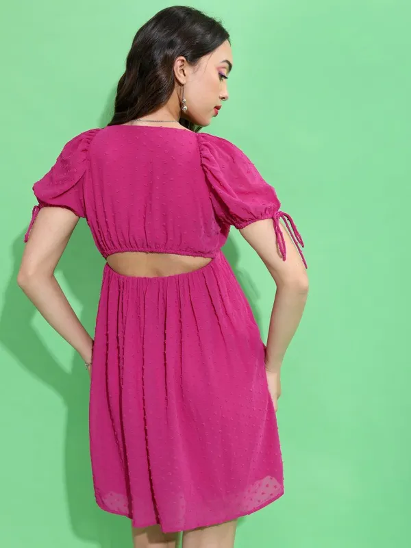 Self Design Fit And Flare Dress