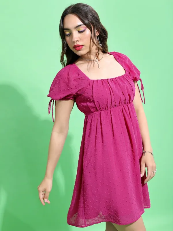 Self Design Fit And Flare Dress