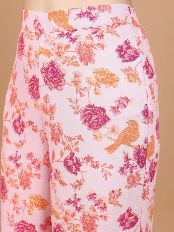  Vishudh Women Pink Striped Kurta Sets