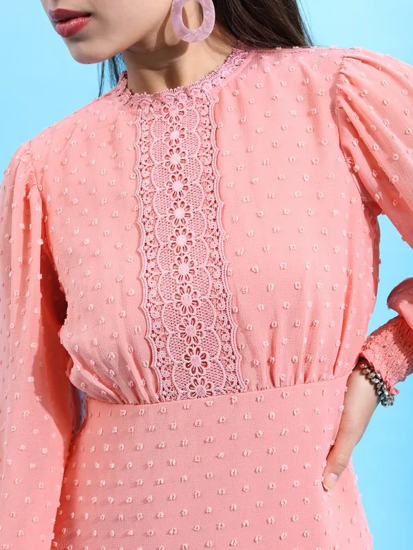 Tokyo Talkies Women Rose Self Design Fit And Flare Dress