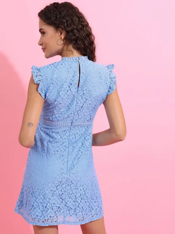  Tokyo Talkies Women Blue Solid Fit And Flare Dresses