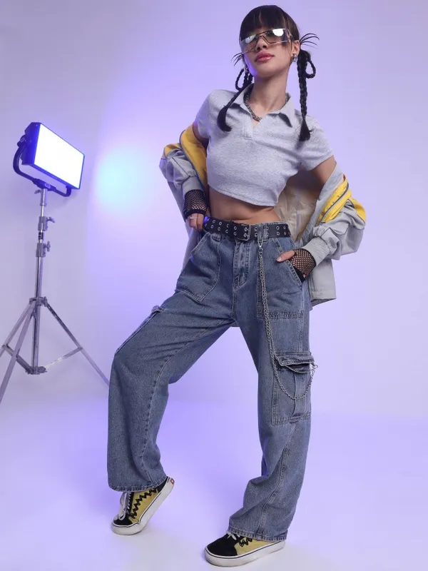  Tokyo Talkies Women Grey Solid Regular Tops