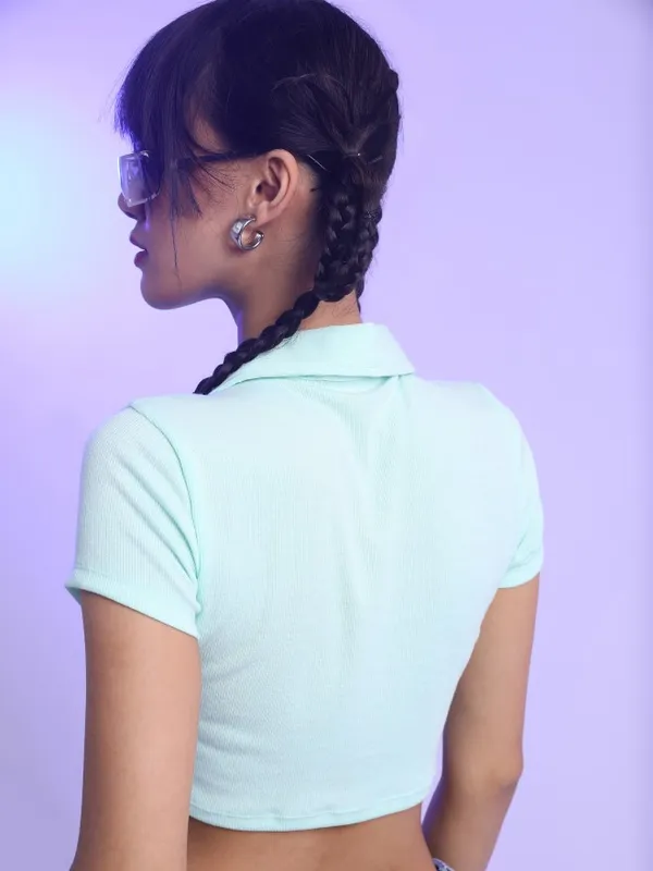 Tokyo Talkies Women Green Solid Regular Top