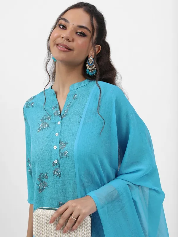Women Kurta With Pant & Dupatta
