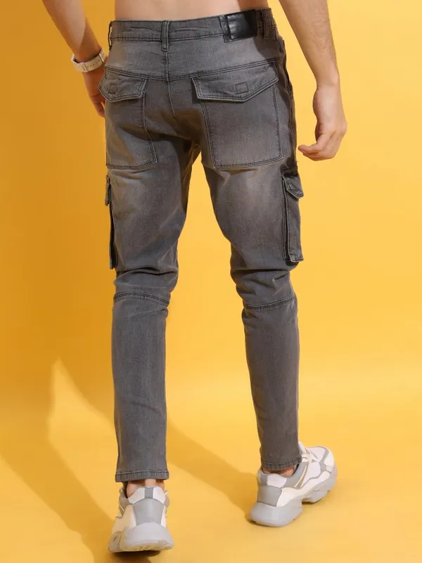 Highlander Men Grey Skinny Fit Clean Look Jeans